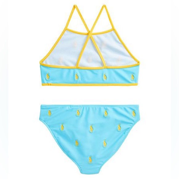 NWT Polo Ralph Lauren Girls Bikini - Light Blue w. Yellow, Size 16 - Picture 2 of 10